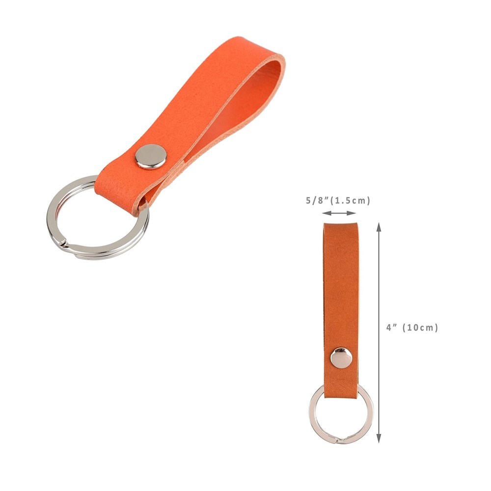 Metal Stainless Ring PU Leather Custom Key Chain