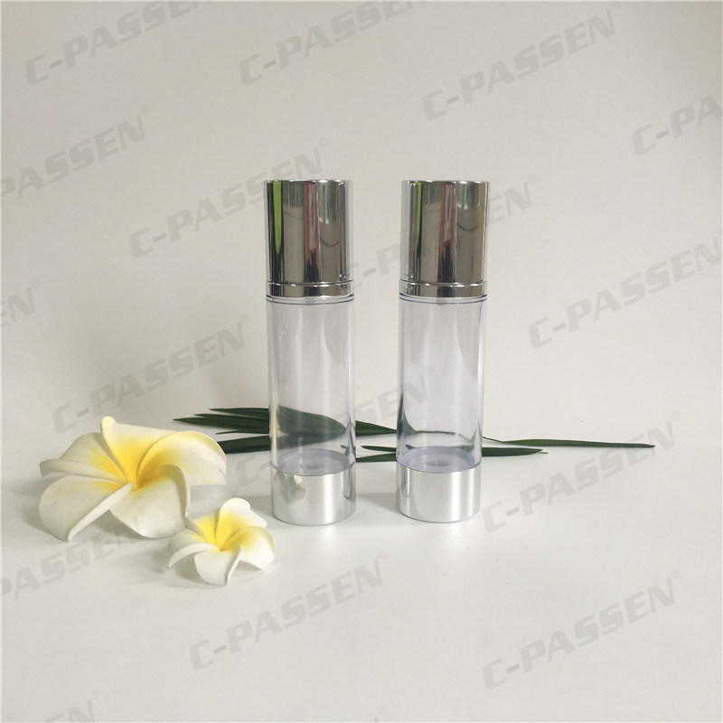 80ml Plastic Packaging Siliver Lotion Bottle with Airless Pump (PPC-ASAB-042)