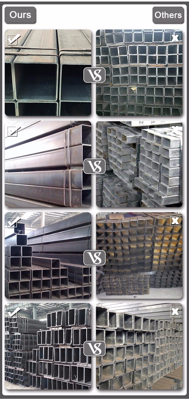 ASTM A500 Gr. B Black Square and Rectangular Building Steel Tube