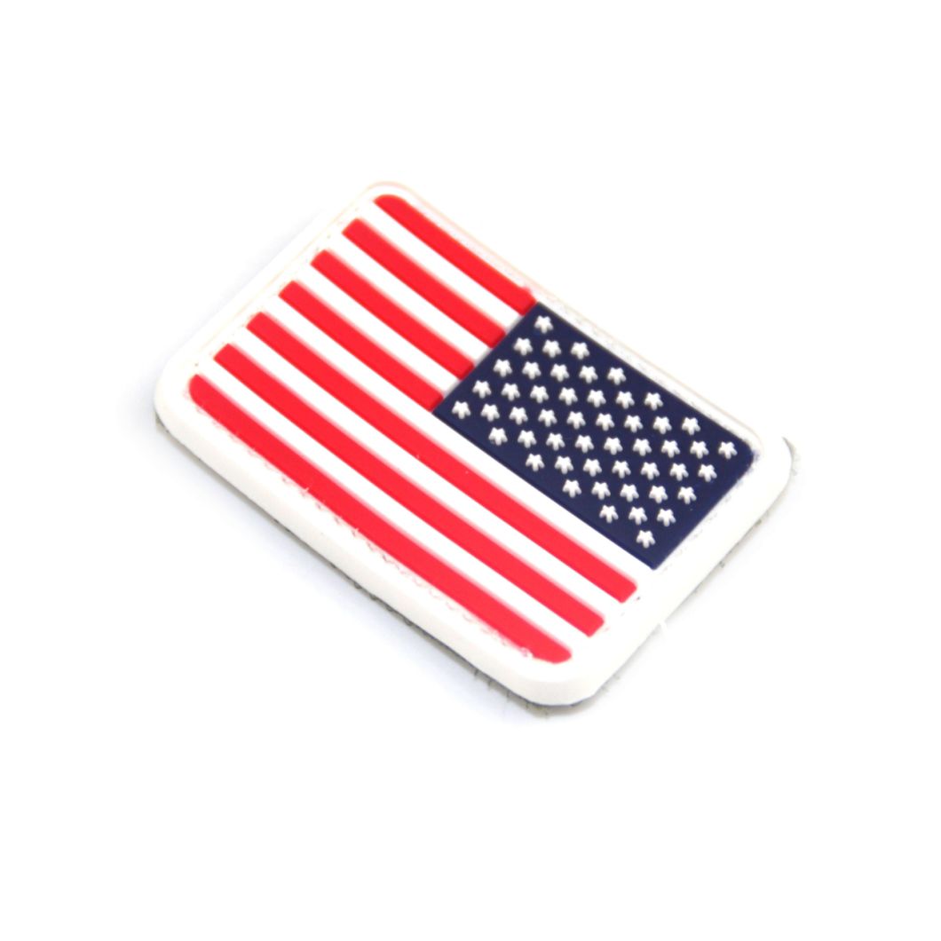 Hook and Loop Backing American Flag PVC Patch