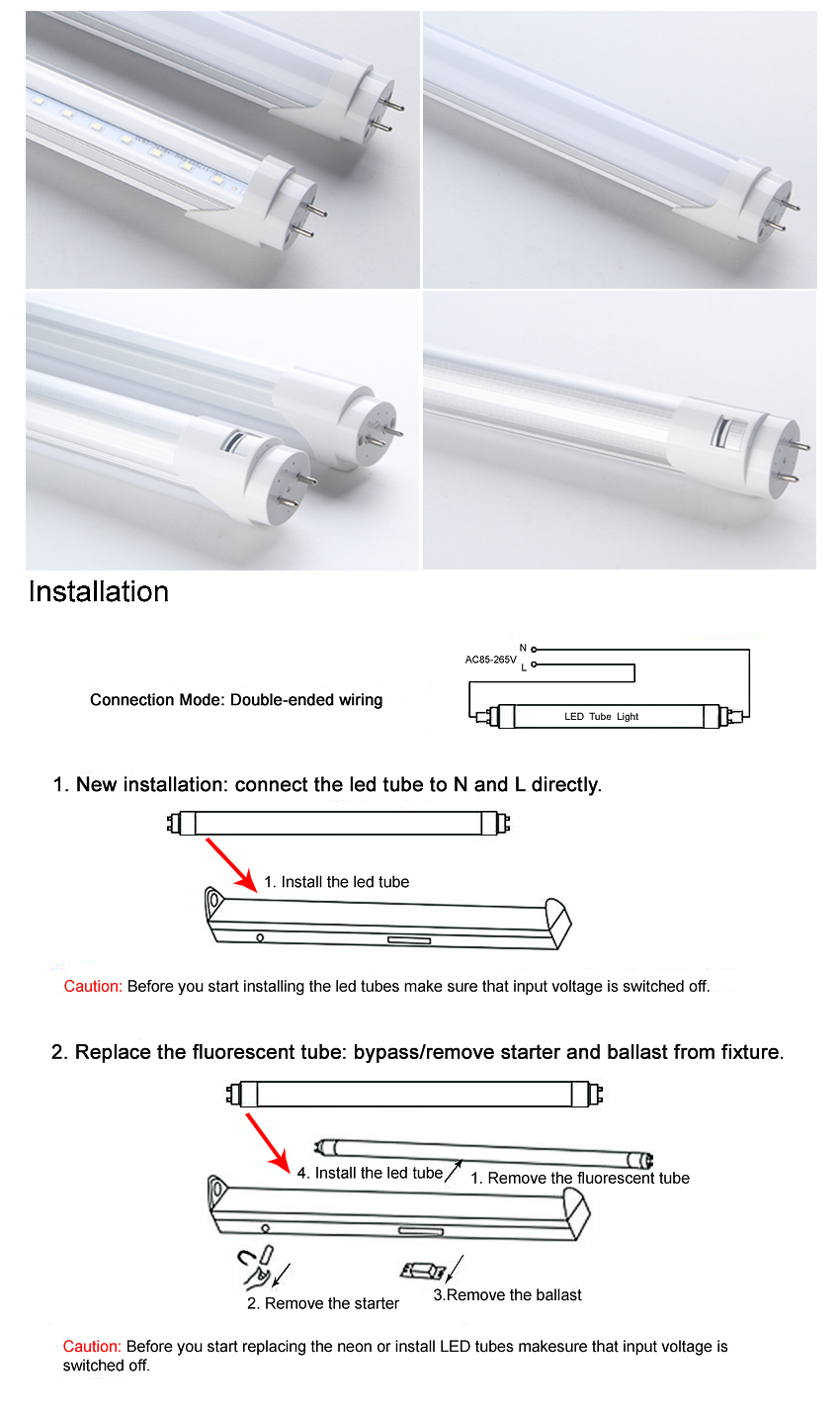 LED Tube Lighting Nano Plastic T8/T5 Reliable Quality Energy-Saving Lamps Replacement LED T8 Tube Light LED Tube Lamp