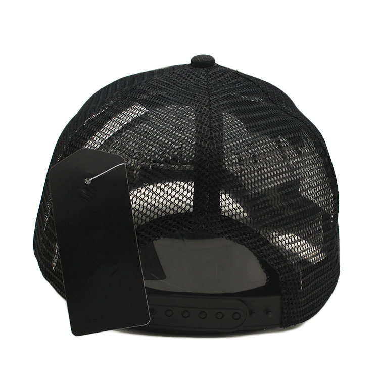 6 Panel Embroidered Camo Trucker Mesh Cap