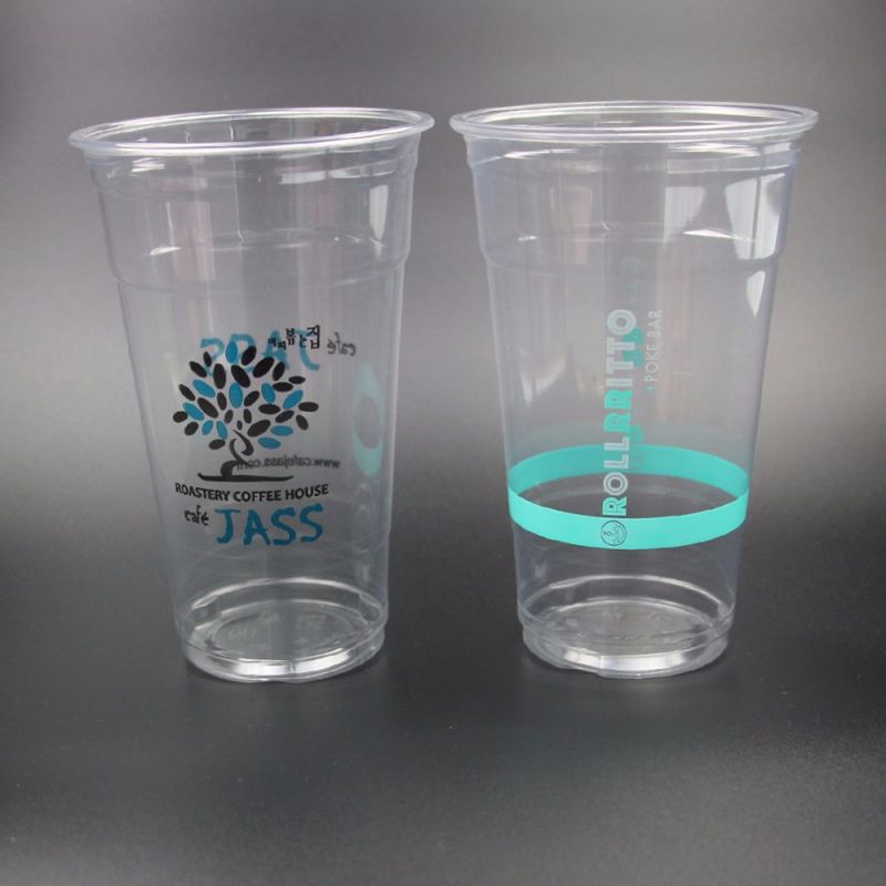 24oz Printed Disposable Plastic Smoothie Coffee Cup