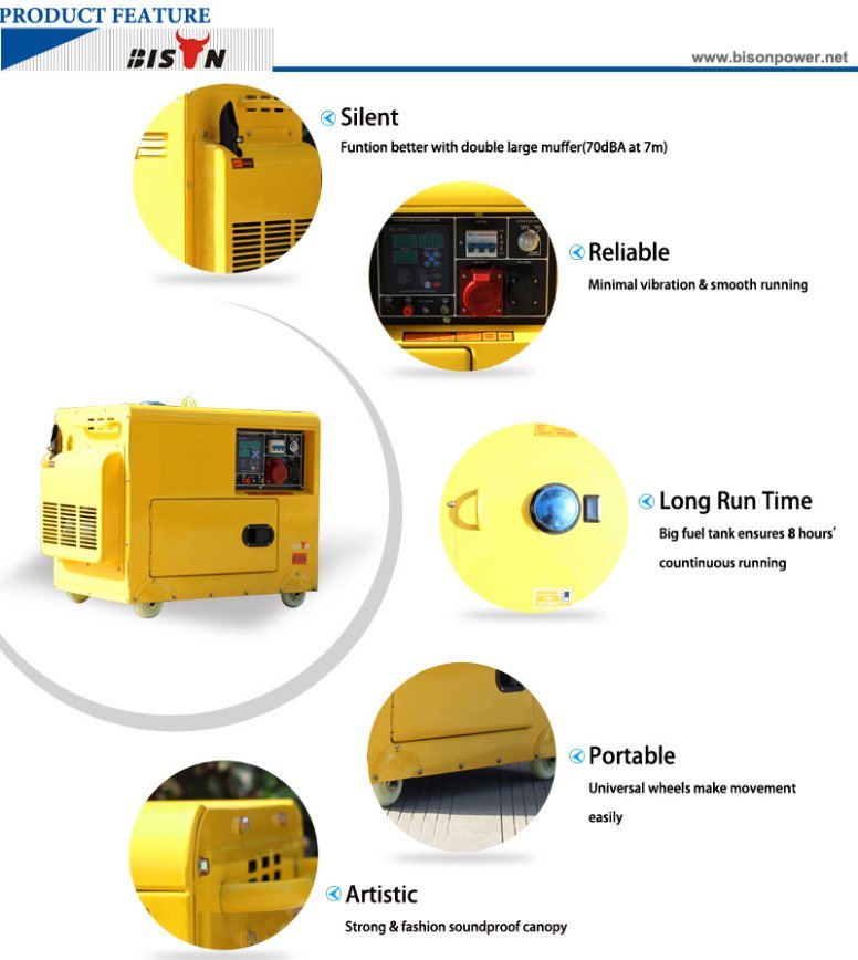 Bison (China) BS7500dse 6kw 1 Year Warranty Small MOQ Fast Delivery OEM Factory Diesel Generator Price in Brazil for Sale