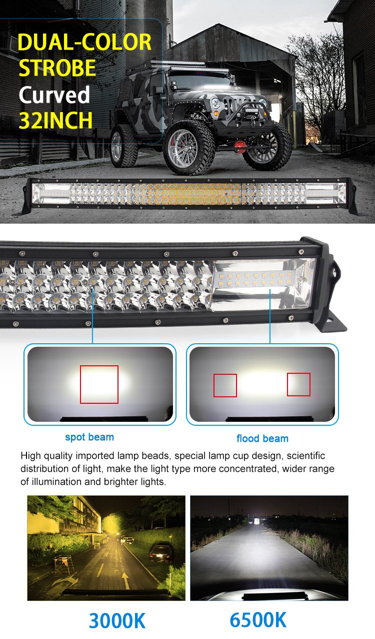 Wholesale Super Bright LED Work Light Bar off Road Dual Row Black 405W 32 Inch Car LED Light Bar