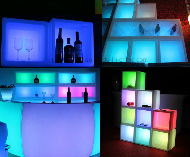 Rechargeable Illuminated Plastic Bar Furniture LED Wine Display