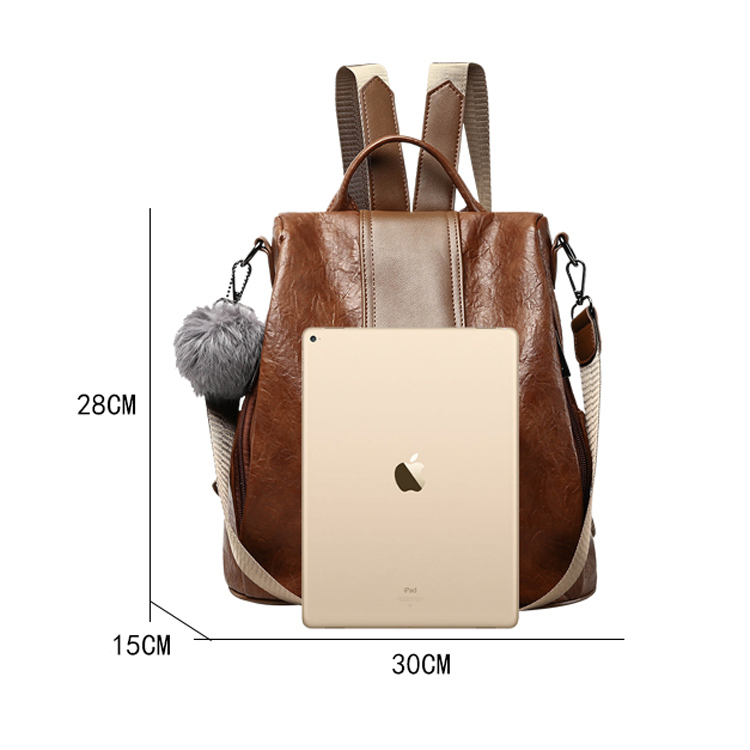 Women's Simple Design PU Leather Backpack Daypack for Ladies