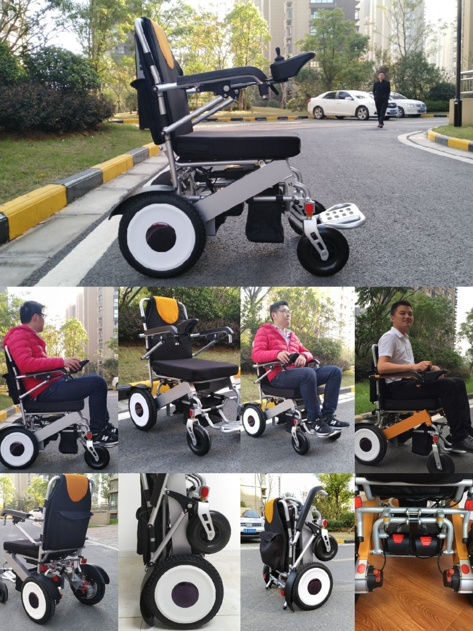 Popular Fold Able Lightweight Aluminum Electric Wheelchair