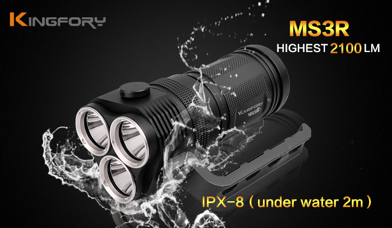 Three Heads Super Bright Hand-Held LED Flashlight for Outdoor