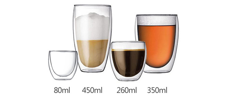 New Cold Heat Insulation Design Double Deck Coffee/Juice/Ice Cream Glass Cup Egg Type Swig Gafas