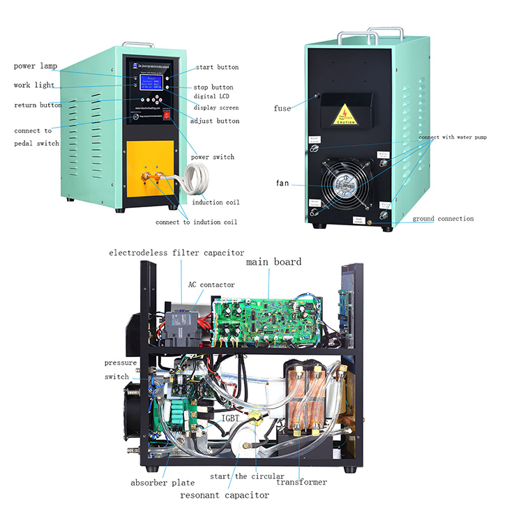 High Frequency 25kw, 380V Induction Heating Metal Hot Forging Machine