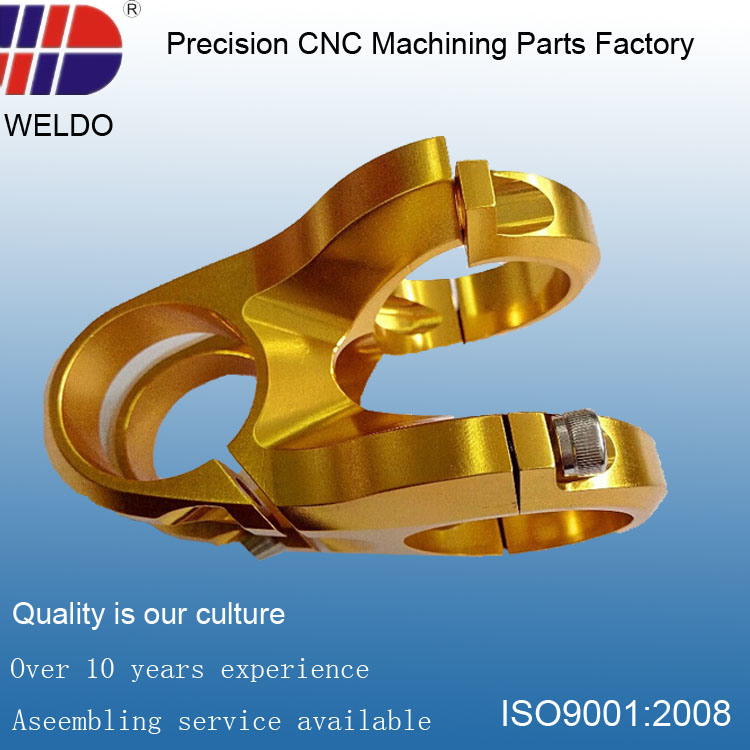 Bicycle Metal Processing Precision CNC Machinery Parts with Gold Plating