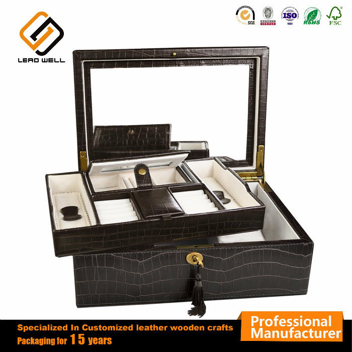 High Quality Leather Wooden Jewelry Storage Box