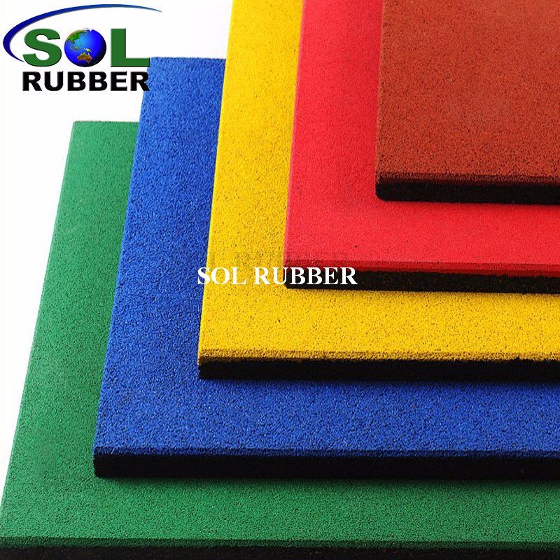 Ce Certificated Outdoor Bright Color Rubber Floor Tile