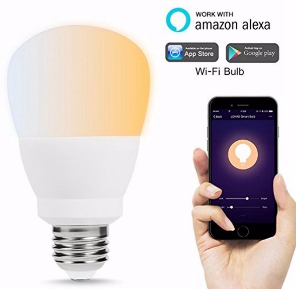 WiFi Smart Light Bulb Work with Amazon Alexa&Google Assistant 9W Smartphone Controlled Light Bulb