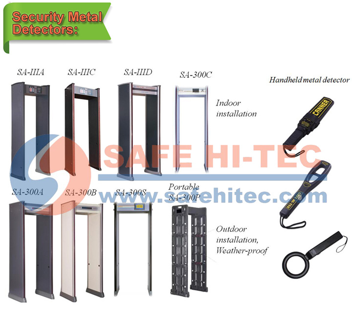 Light Weight 6 zone Waterproof IP55 Cylinder Door Frame Walk Through Metal Detector SA300E