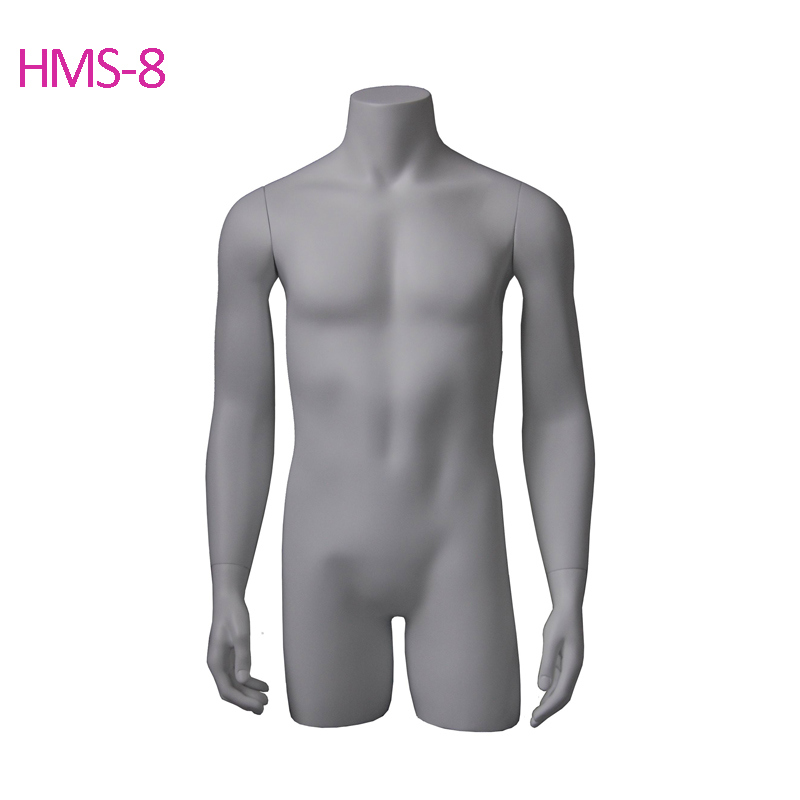 White Fiberglass Male Half-Body Mannequin