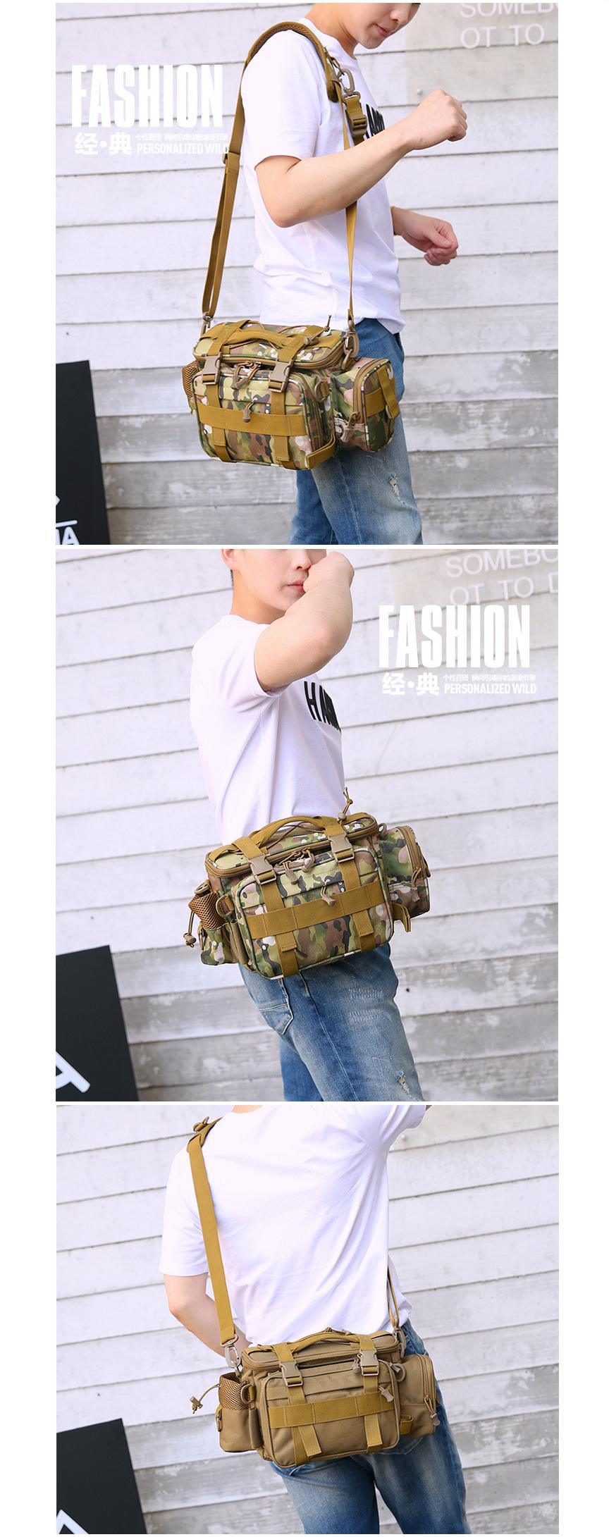 Wholesale Jungle Survival Camouflage Tactical Sling Fishing Backpack Waist Bag