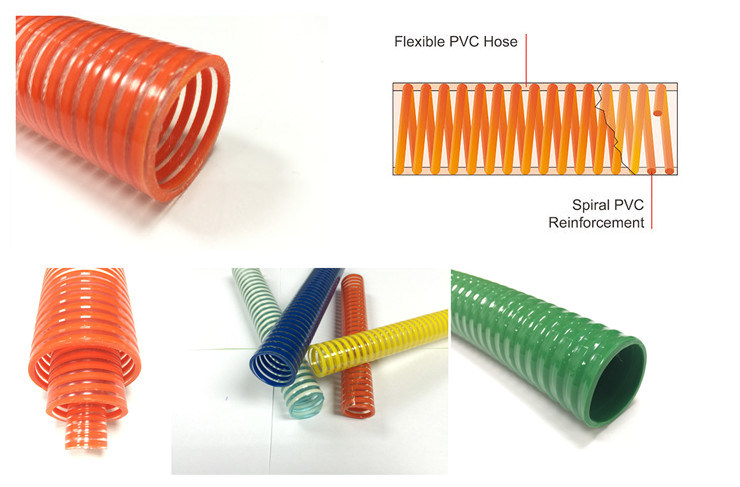 High Pressure Customized PVC Plastic Spiral Reinforced Suction Discharge Hose