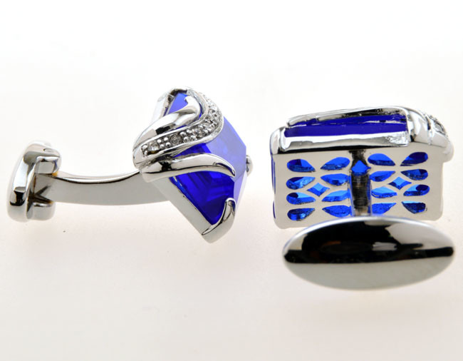 High Quality Stainless Steel Custom Crystal Cufflinks for Men