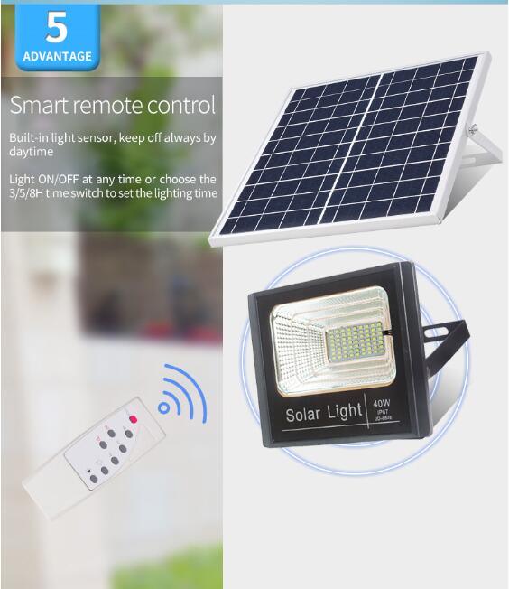 Outdoor 100W Solar Lamp Security LED Solar Flood Light for Garden Street Light Solar Powered