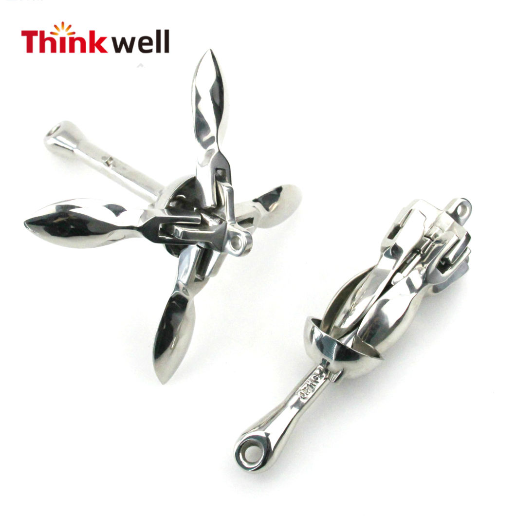 Marine and Boat Stainless Steel Folding Grapnel Anchor