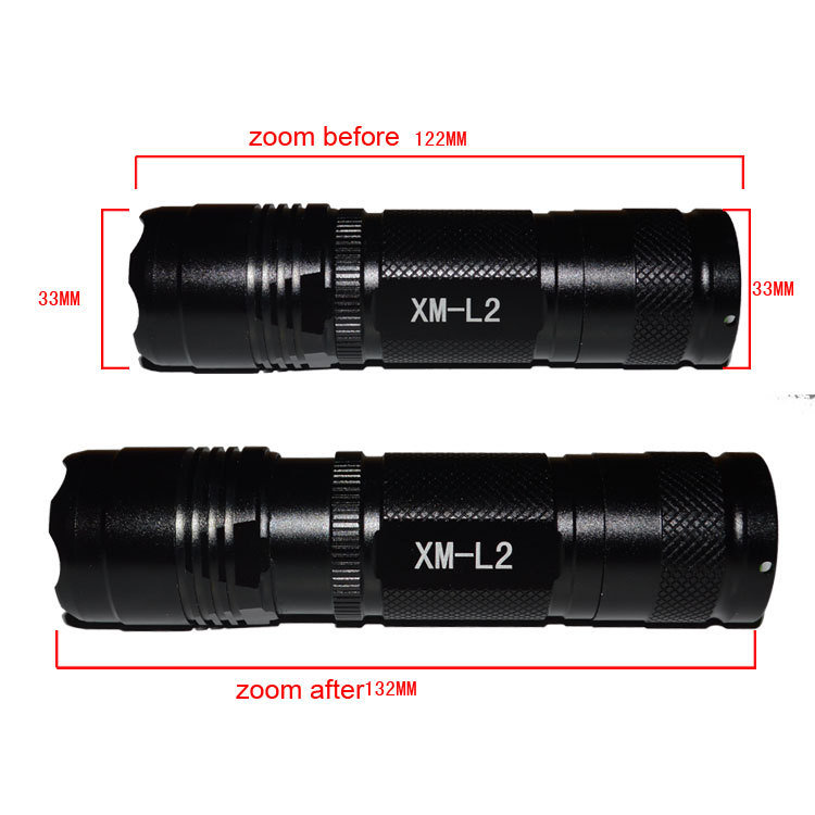 1200 Lumens T6/L2 High Power Zoom Tactical LED Flashlight