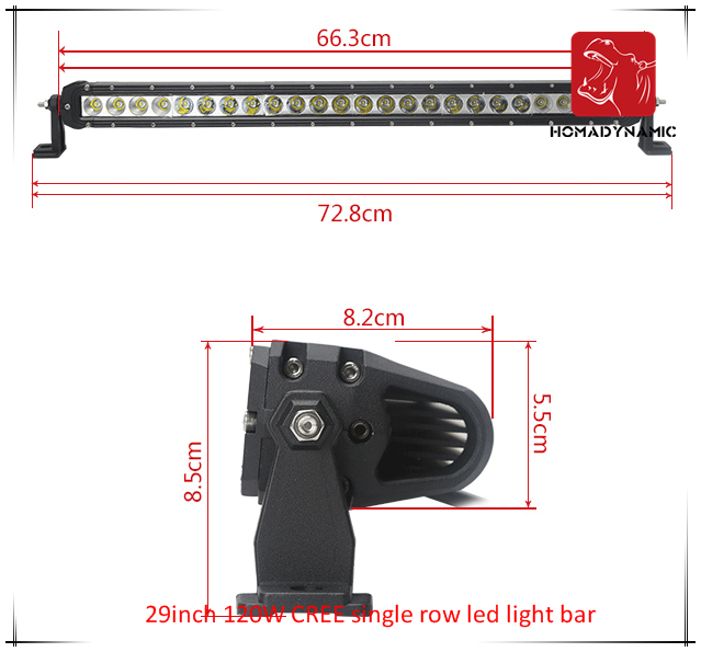 LED Car Light of 29 Inch 120W CREE Single Row LED Light Bar Waterproof for SUV Car LED off Road Light and LED Driving Light