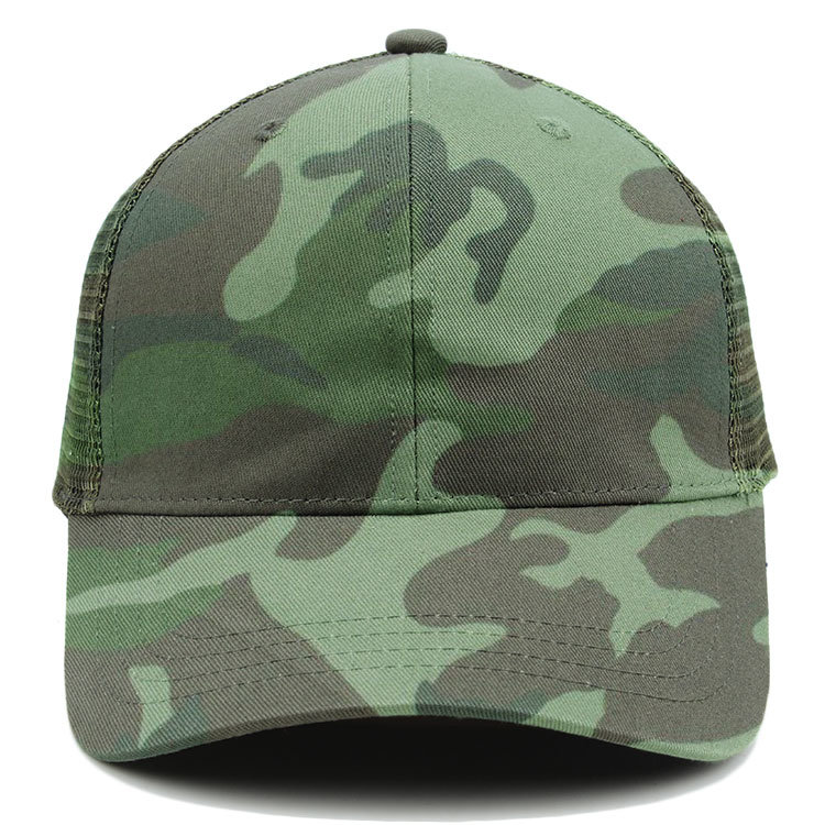 Custom Sublimated Print Camo Blank 6 Panel Trucker Cap