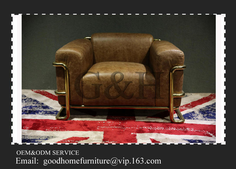 European Chesterfield Leather Sofa and American Retro Sofa