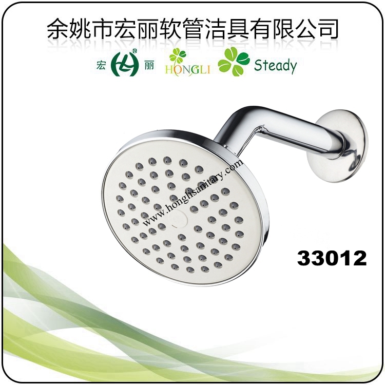 33012 Chrome Plated Shower Head with Stainless Steel Arm