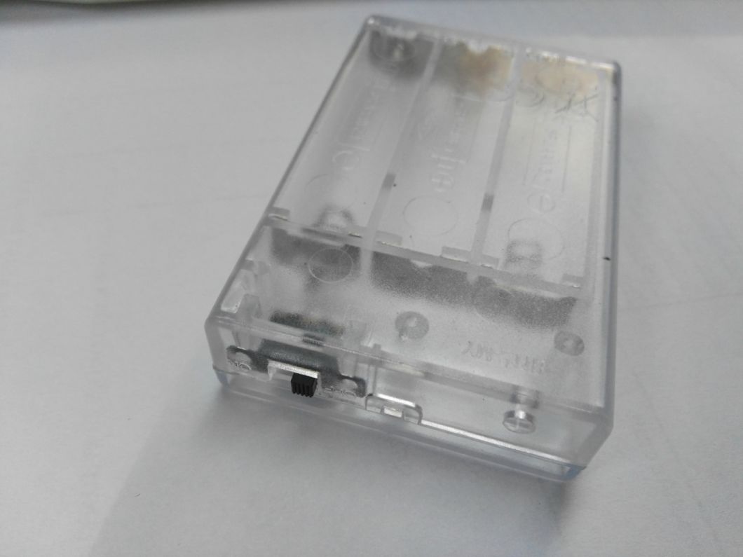 Plastic ABS Clear Color 3AA Battery Holder with Lead Wire