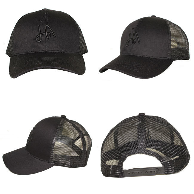 Custom Men Sports Embroidered Black Trucker Hat