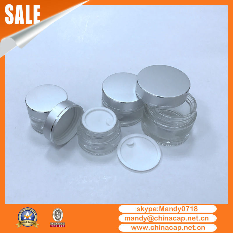 30g Silver Aluminum Cosmetic Container for Moisturizer Cream
