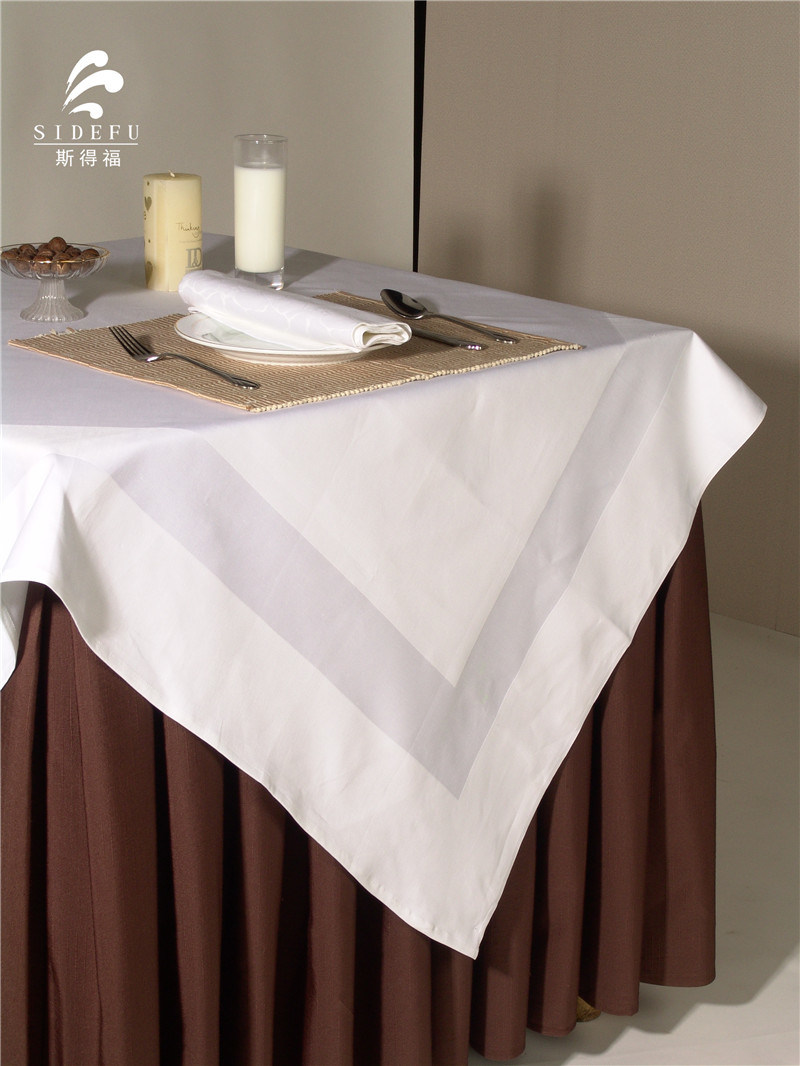 Hotel White Banquet Wedding Cotton Table Cloth