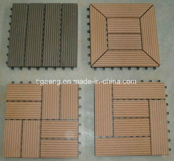 Outdoor Interlocking WPC DIY Deck Tiles/Sports Rubber Wood Plastic Flooring