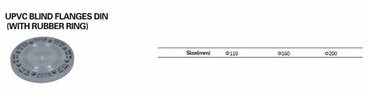 UPVC PVC Plastic Pipe Fitting Blind Flange Adapter with Rubber Ring