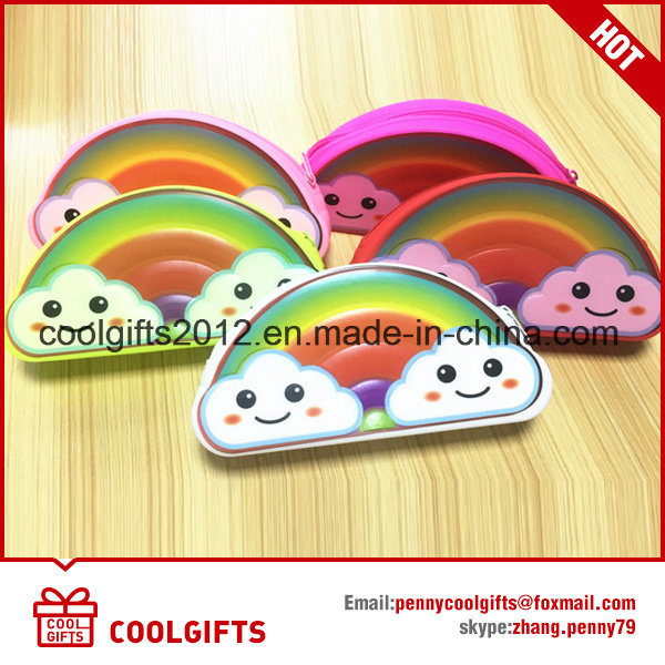 New Design Rainbow Silicone Women and Kids Coin Purse Wallet