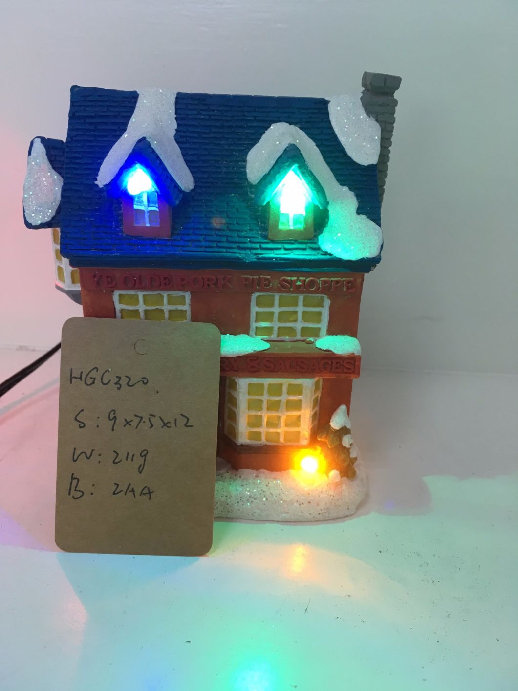 Resin Village Statue Miniature Christmas House Model