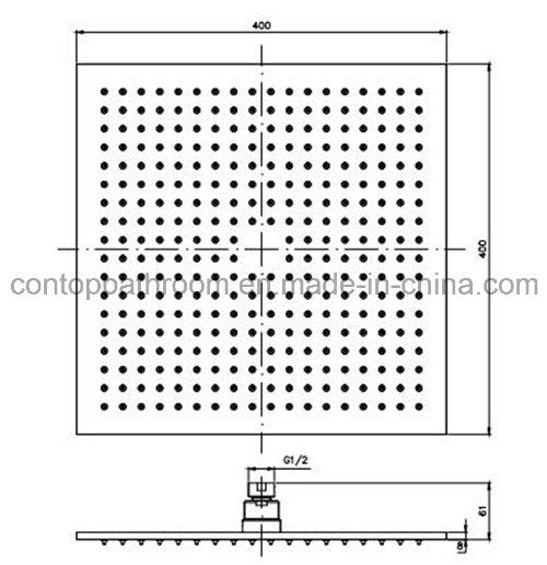 Square Brass Shower Head with Watermark Approval Bsc163