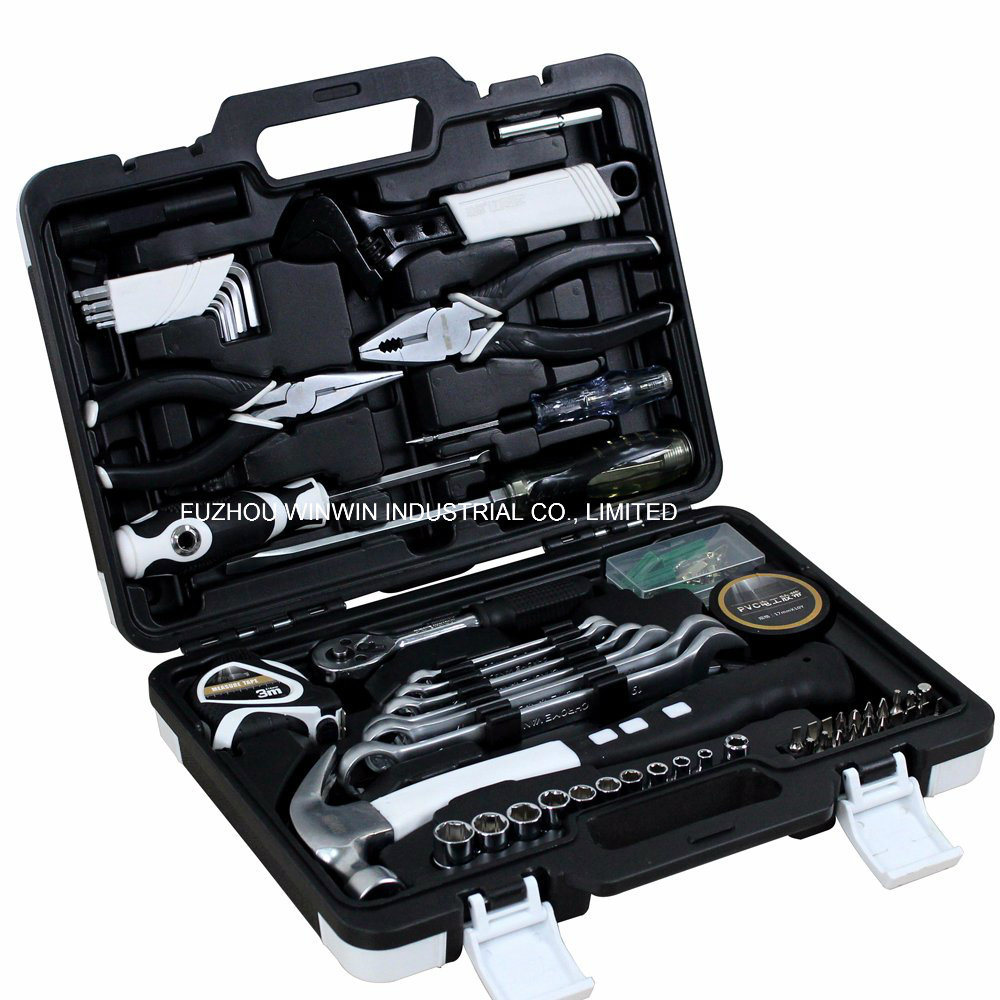 75-Pieces Household Tool Set with Go-Through Screwdriver, Claw Hammer and Others (WW-TS075)