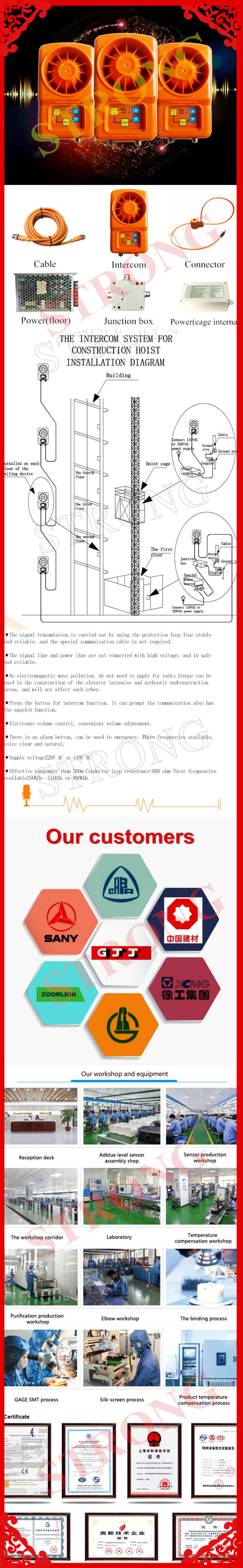 3 Frequencies Intercom Communication System