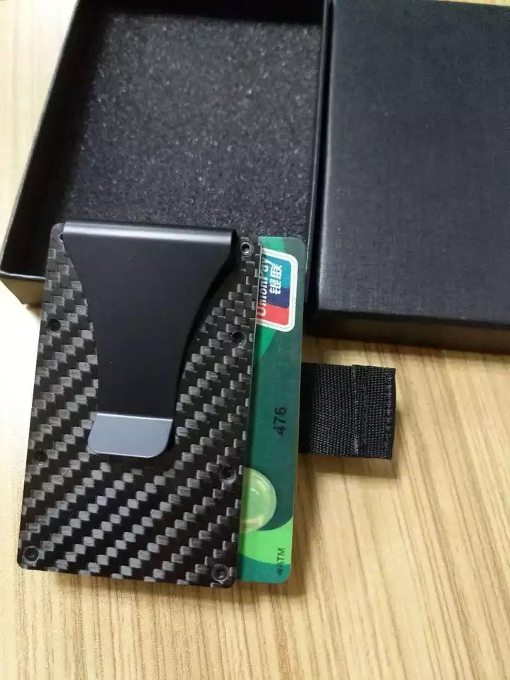 New Pulling Type Carbon Fiber Card Case Credit Card Holder Mini Metal Wallet