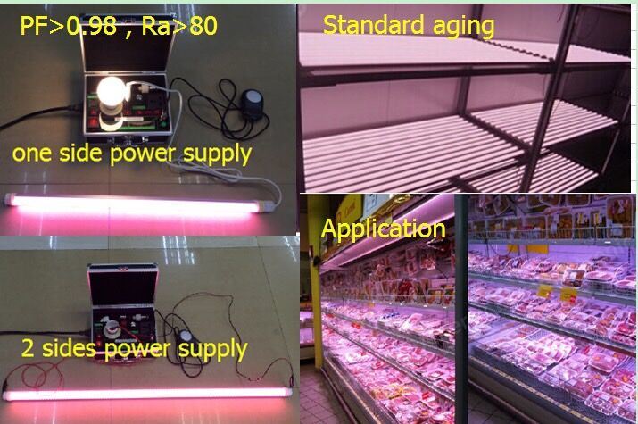 Pink T8 High Power Factor Meat Freshing LED Tube