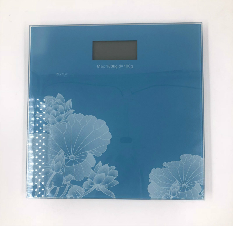 Electronic Digital Body Weight Bathroom Scale with Tempered Glass Balance Platform and Big LCD Display