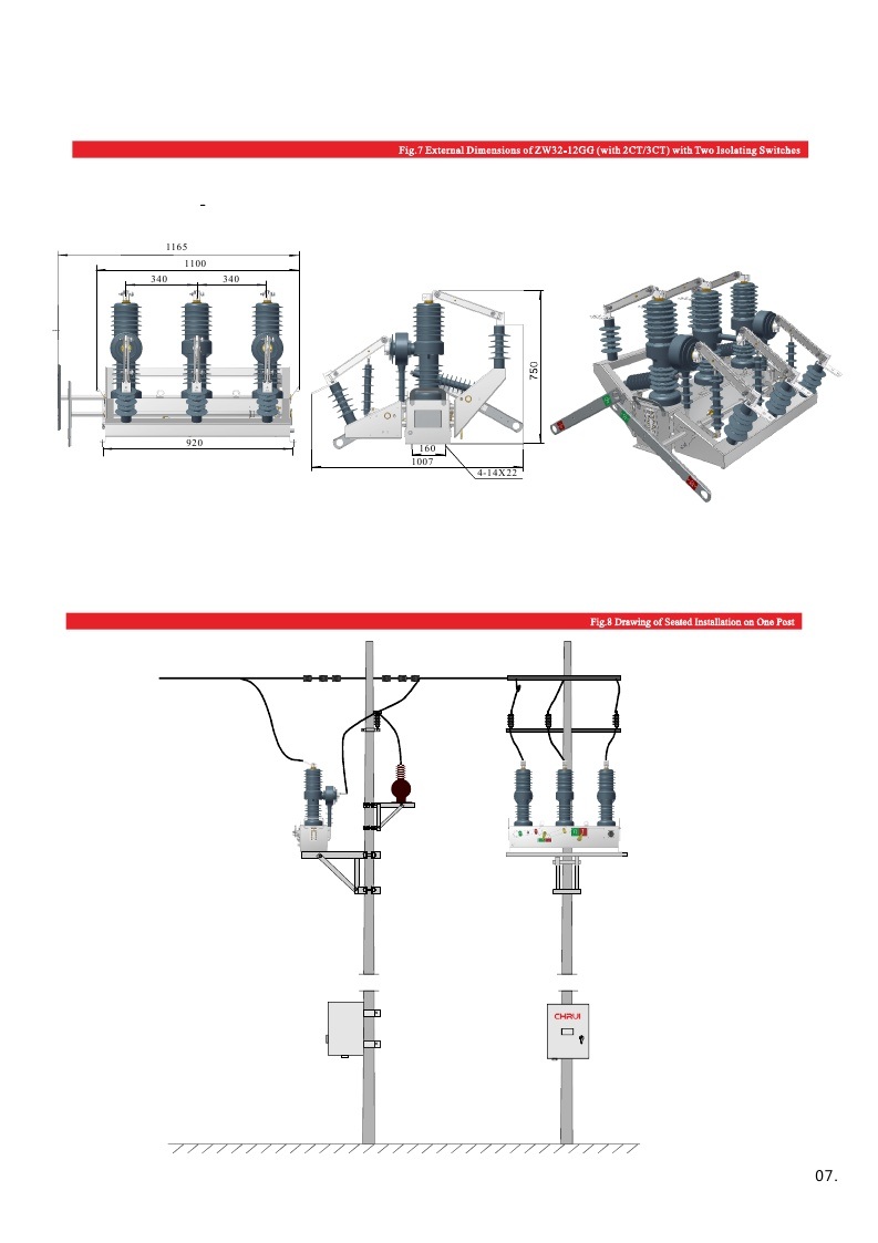 Zw32-12kv Hv Vacuum Circuit Breaker with Controller /CT/Zct/Disconnector
