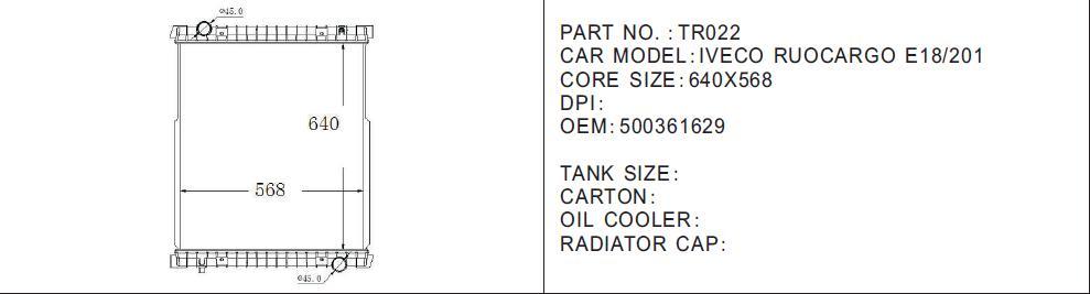 Auto Parts Truck Radiator for Iveco Eurocargo E21/E22/E24/E25 '01-