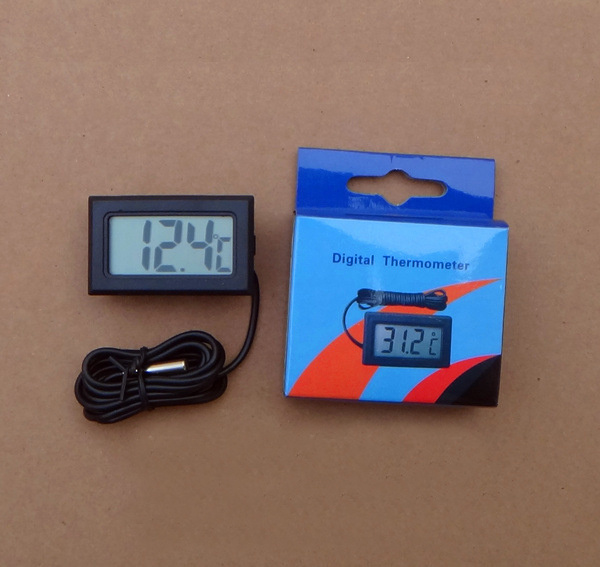 Digital LCD Thermometer for Fridges Freezers Coolers Chillers Mini 1m Probe Black