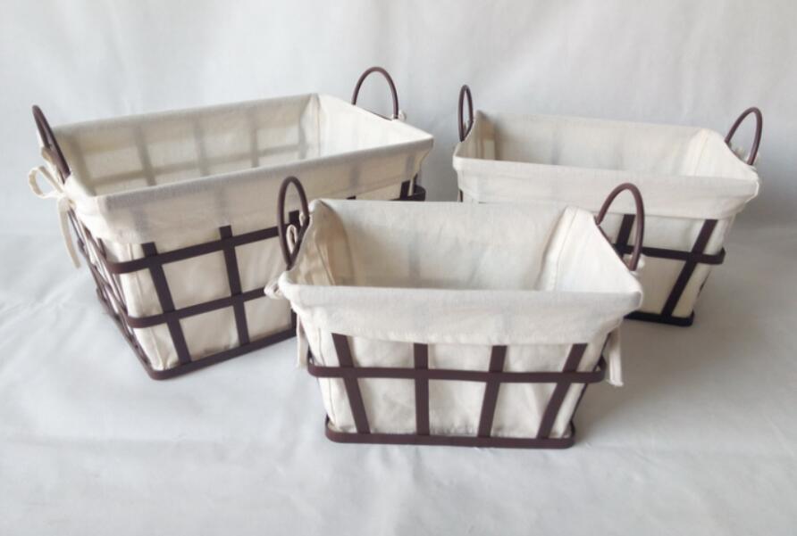 Large Rectangle Flat Wire Food Basket Gift Basket Storage Box