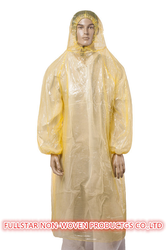 Raincoat with Hood Plastic Disposable